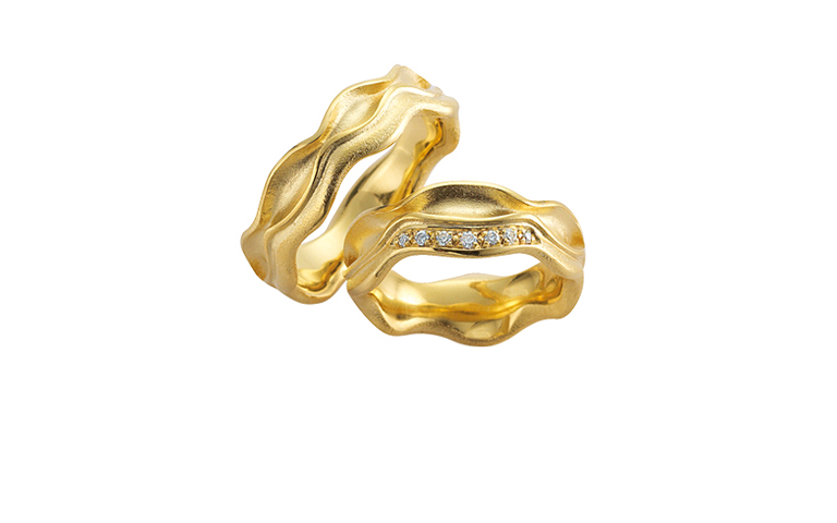 05128+05129-wedding rings, gold 750 and brillants
